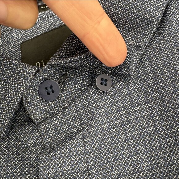 01.Algo Mens Slim Fit Long Sleeve Button-Up Shirt M Blue Going Out Date Night - Picture 4 of 11